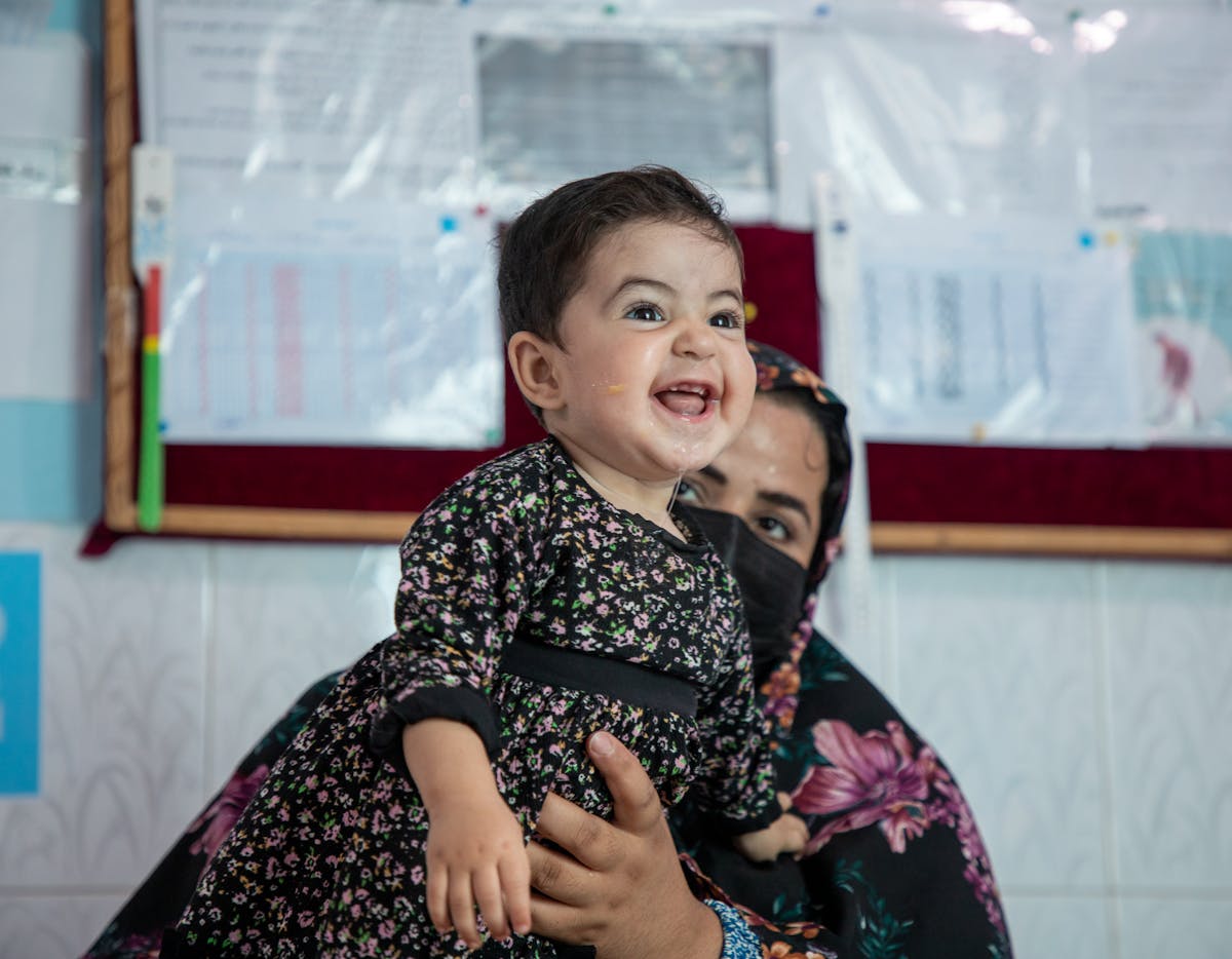 Haneya, an 11-month-old baby was brought to the nutrition ward in Guzarah Hospital for checkups and screening, in Guzarah district, Herat province, Afghanistan. 