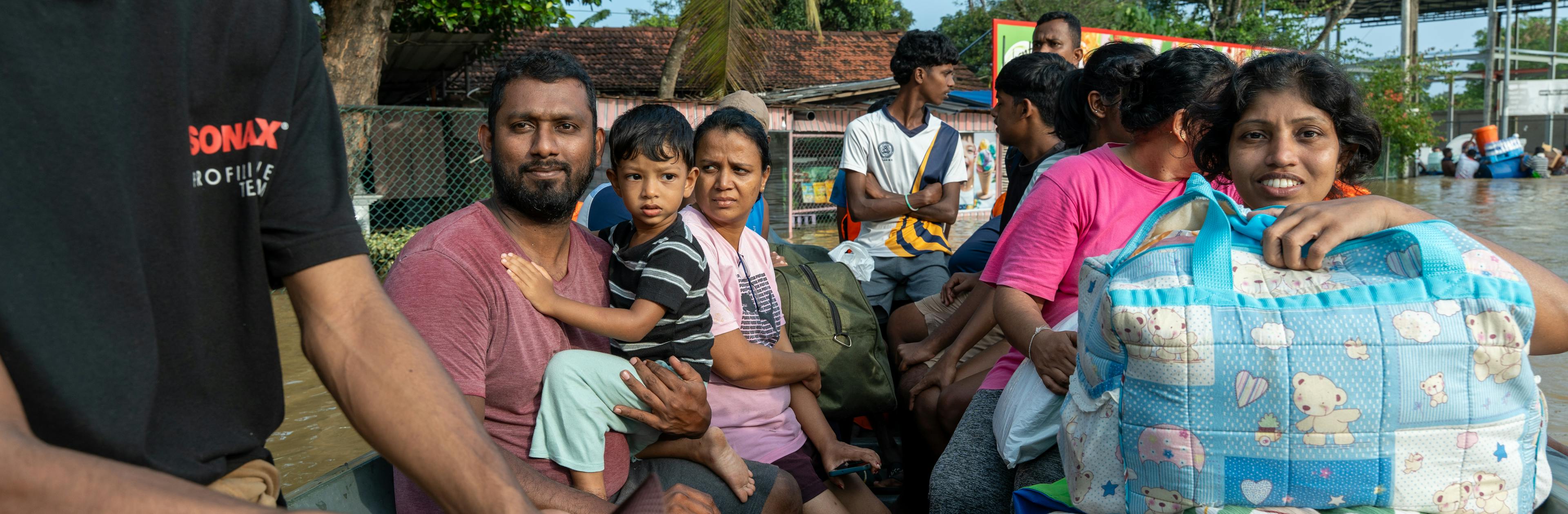 On 30th November 2025 in Kelaniya, Sri Lanka, Sri Lanka Army rescue boats transported villagers stranded near the Kelani River to safer locations.