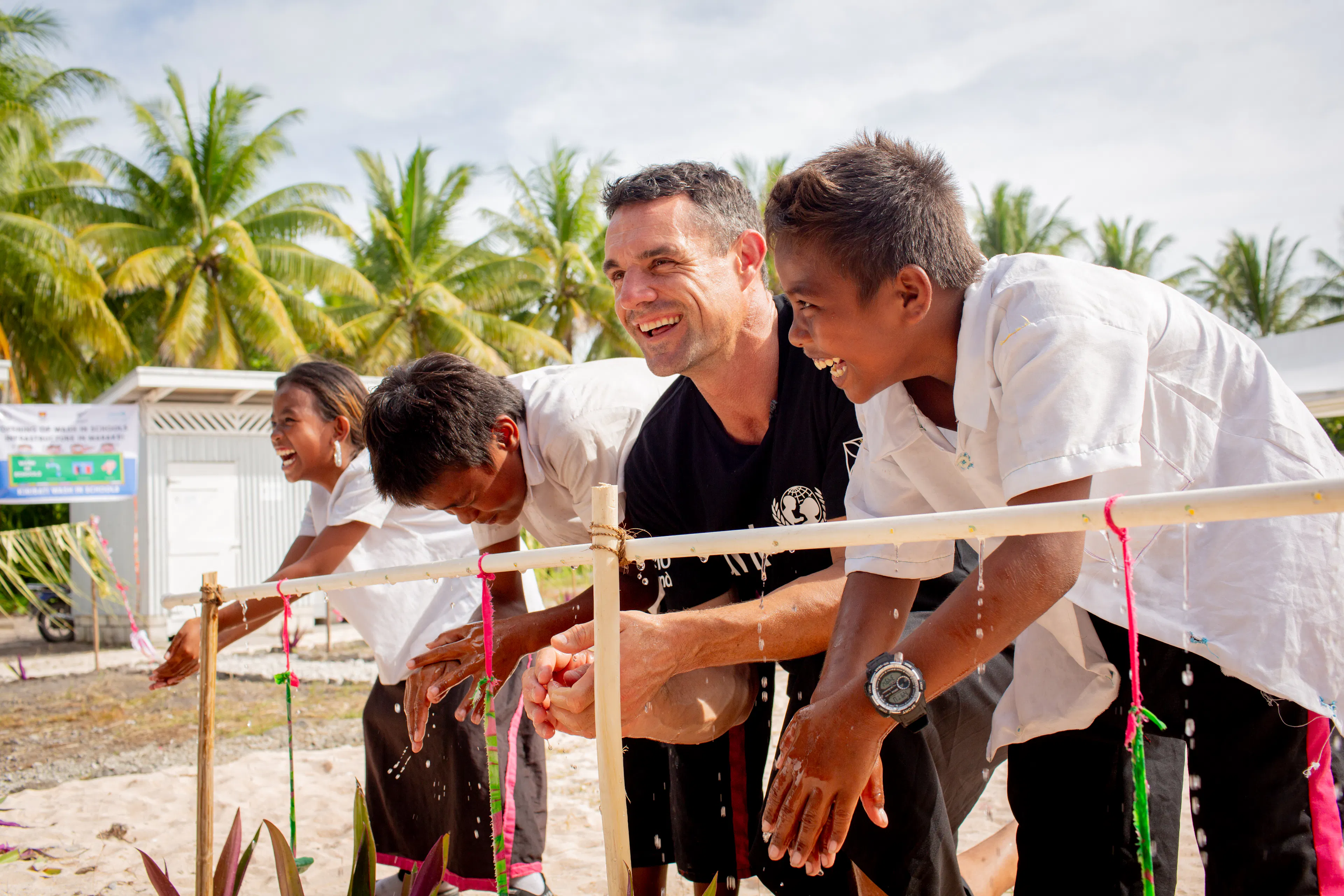 UNICEF Aotearoa New Zealand Ambassador Dan Carter in the Pacific