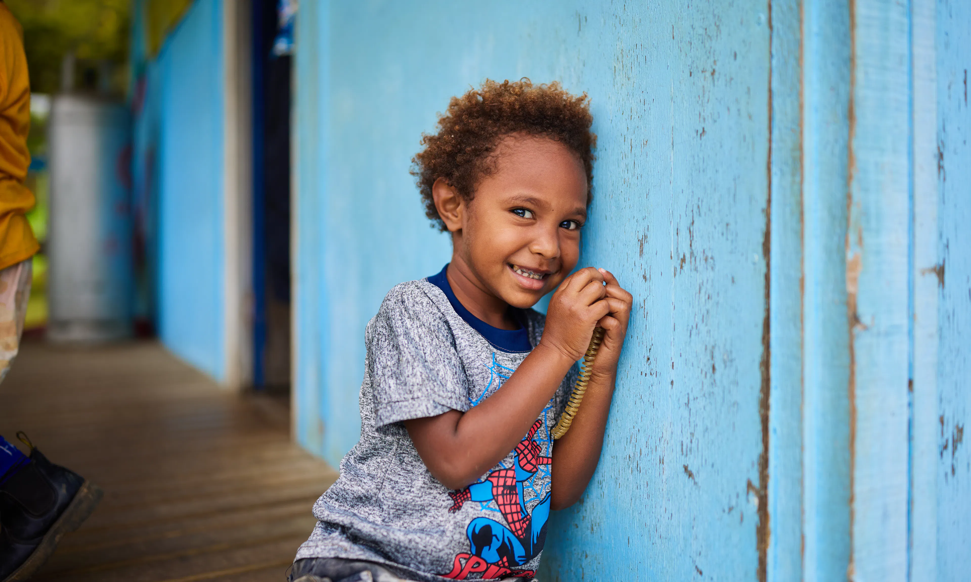 In a remote mountain village in Papua New Guinea's, Mafum's mum bring him for a regular check-up at their local Health Centre.