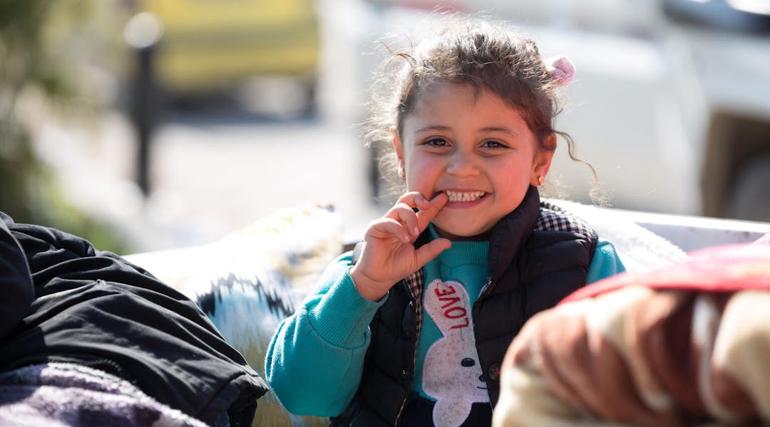 Türkiye-Syria Earthquake Emergency, Tala (4) has been sleeping in a car she was so scared the buildings may fall in sport’s city, Lattakia, Syria.