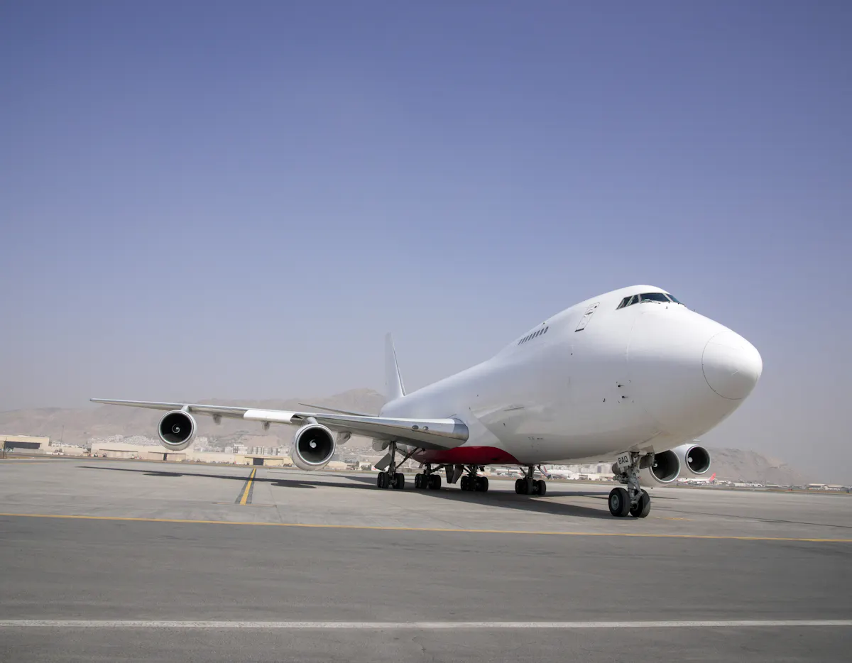 Airplane in Kabul which will deliver UNICEF aid