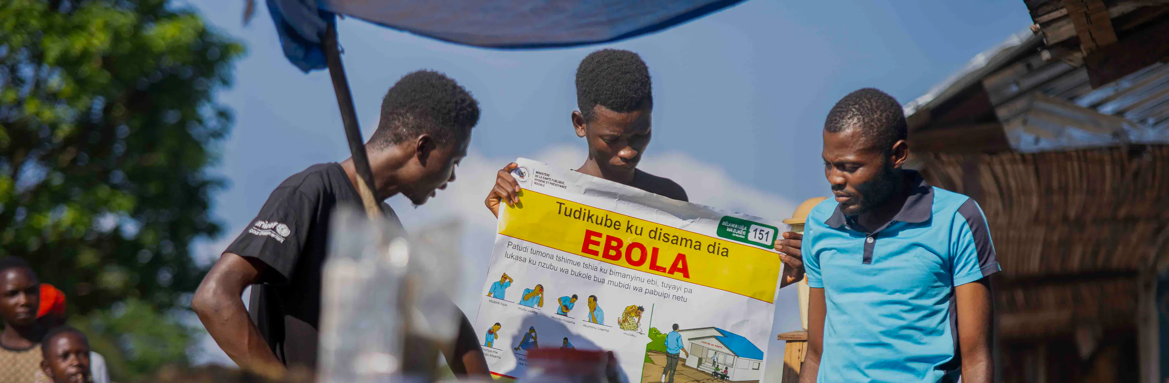 A group of U-Reporters raises awareness about the Ebola virus disease among community members in Bulape village, Kasai province, Democratic Republic of the Congo, on 12 October 2025.