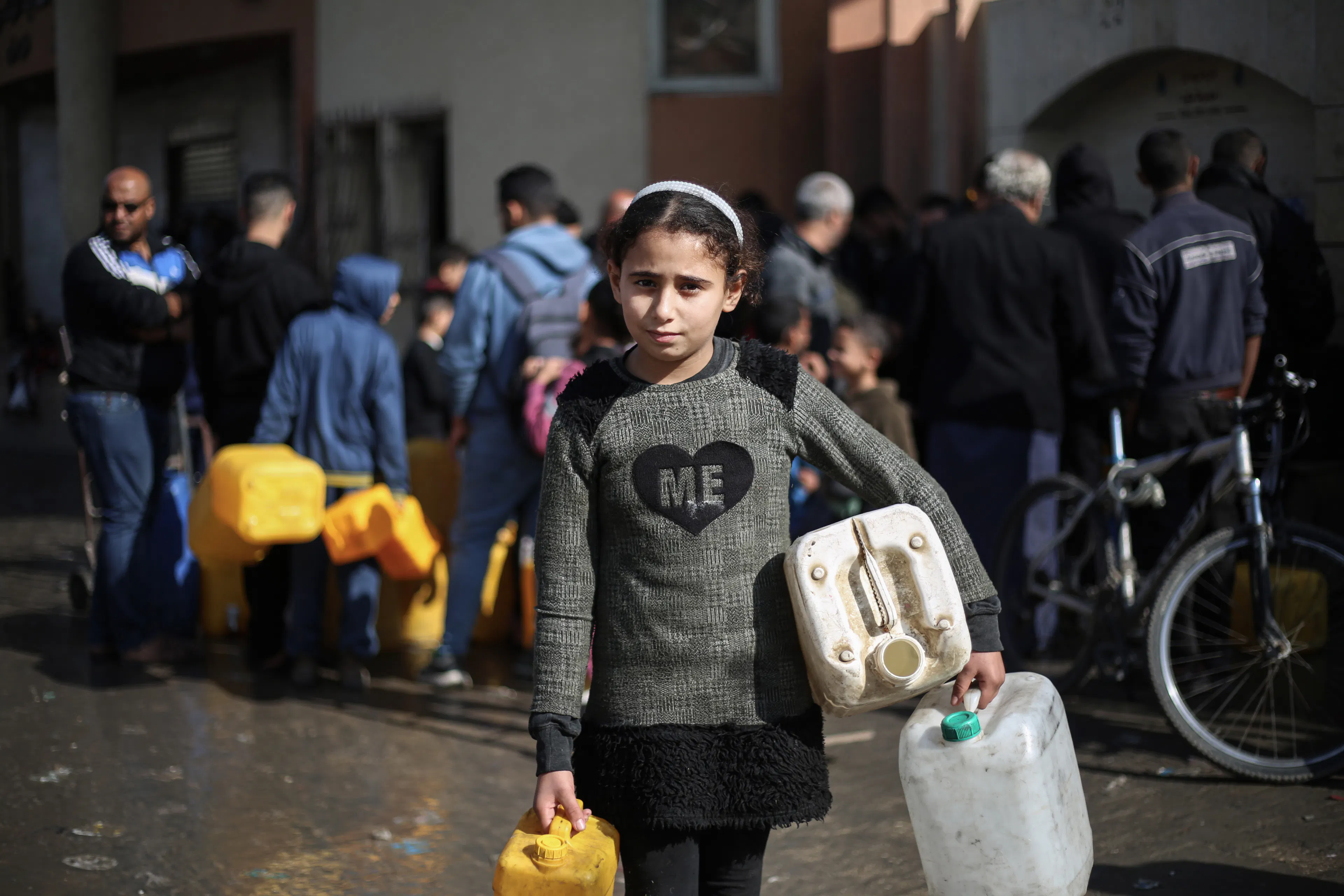 Taline, an 11-year-old, and her family were forced to leave their house in Khan Younis City to Rafah City, southern the Gaza Strip, due to the continued hostilities.