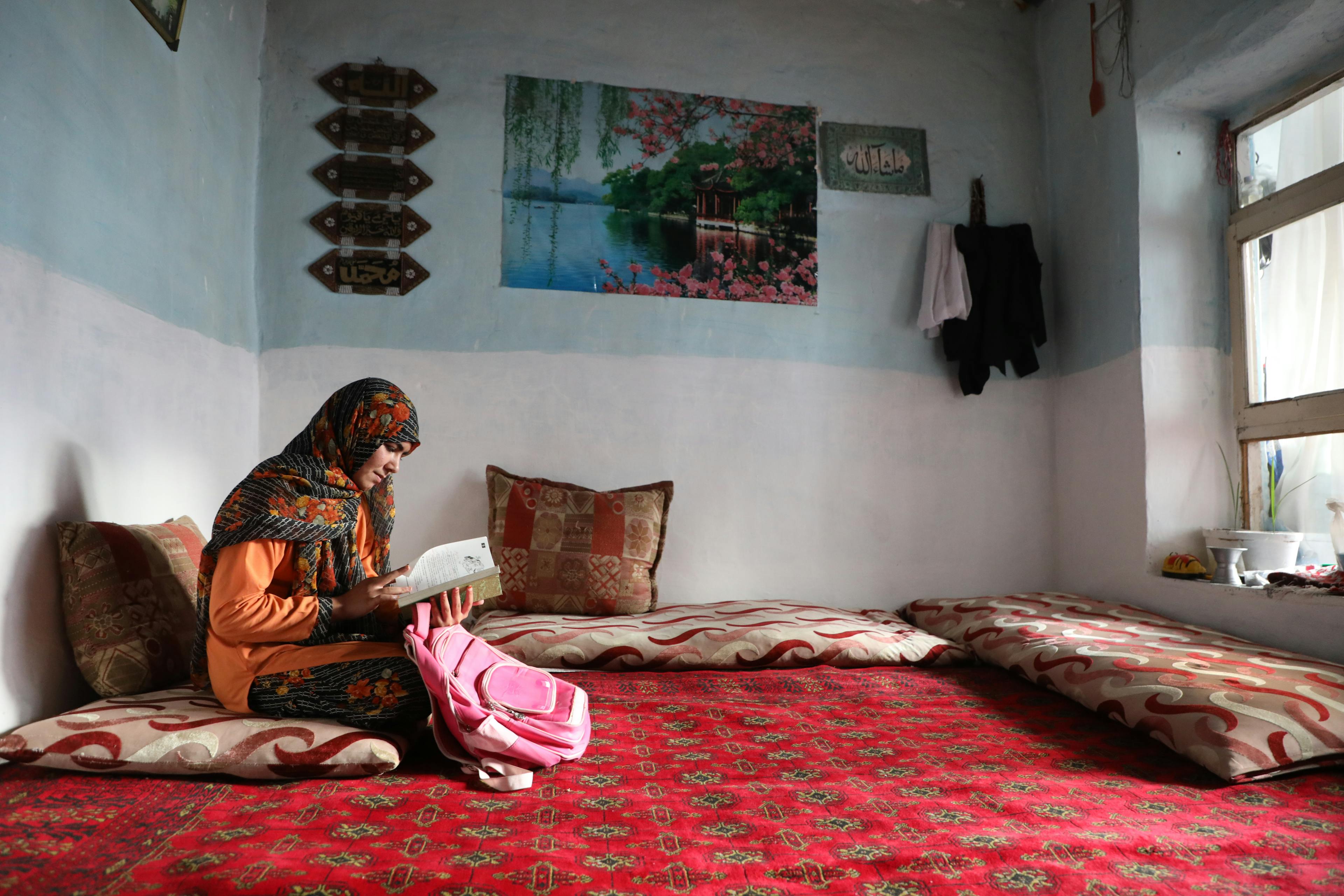 Arezzo, 13, is a student in seventh grade at a private school. She is from Afghanistan's Kapisa Province, but her family now lives in Kabul's Qali Zaman Khan District.