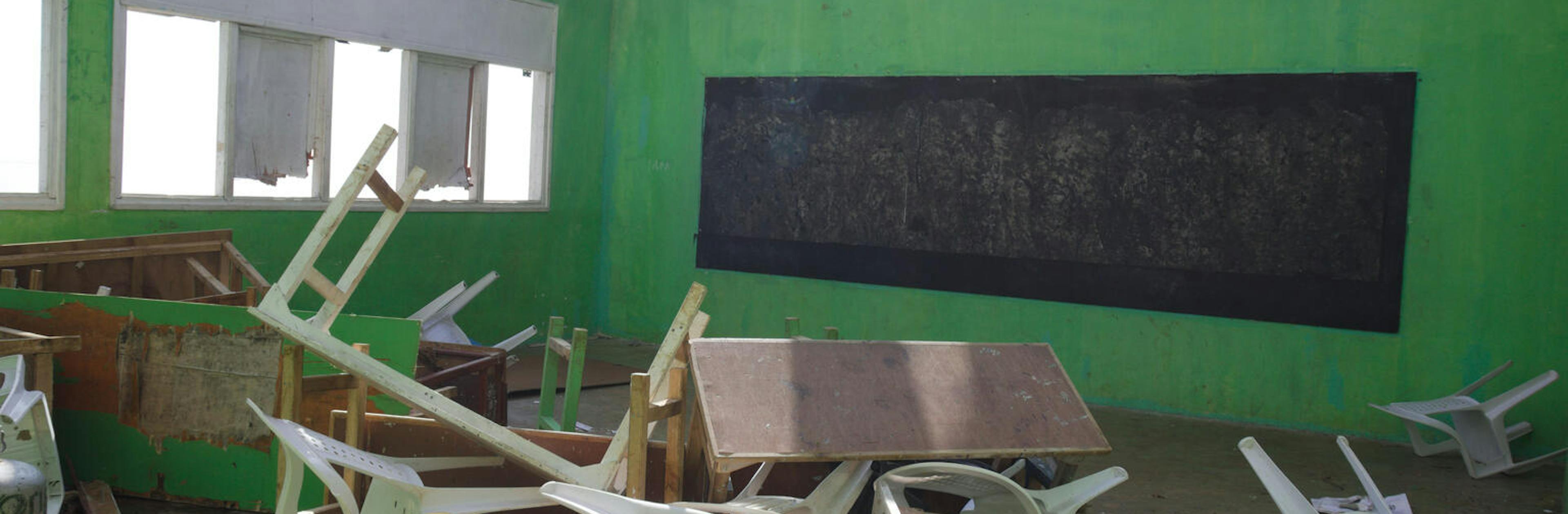 Destruction at a school in Melsisi, Pentecost Island from Tropical Cyclone Lola