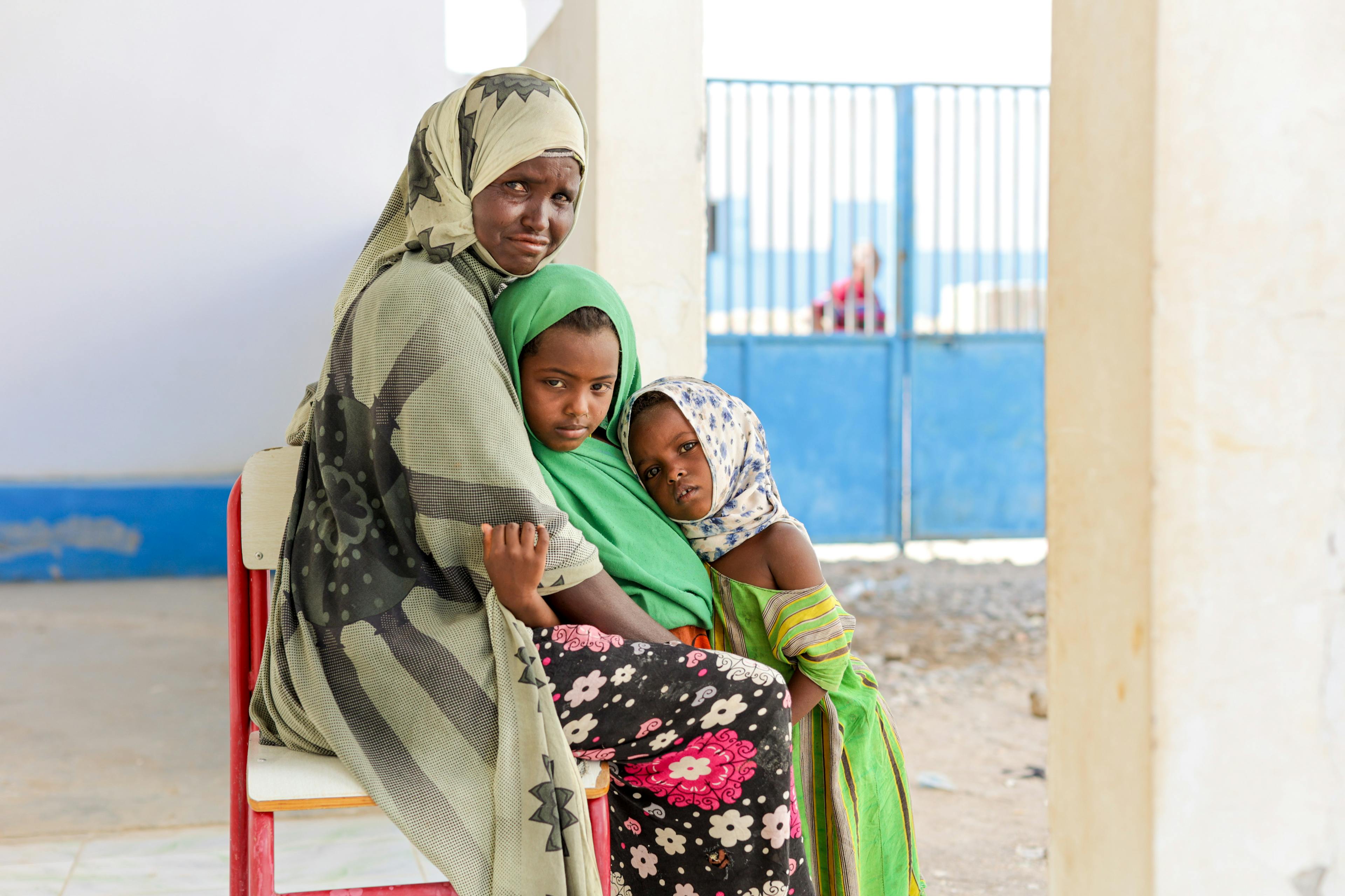A mother and her kids in Djibouti