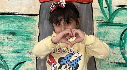 Türkiye-Syria Earthquake Emergency, Wafaa (9) from a school-turned-collective-shelter in Aleppo city, Syria. 