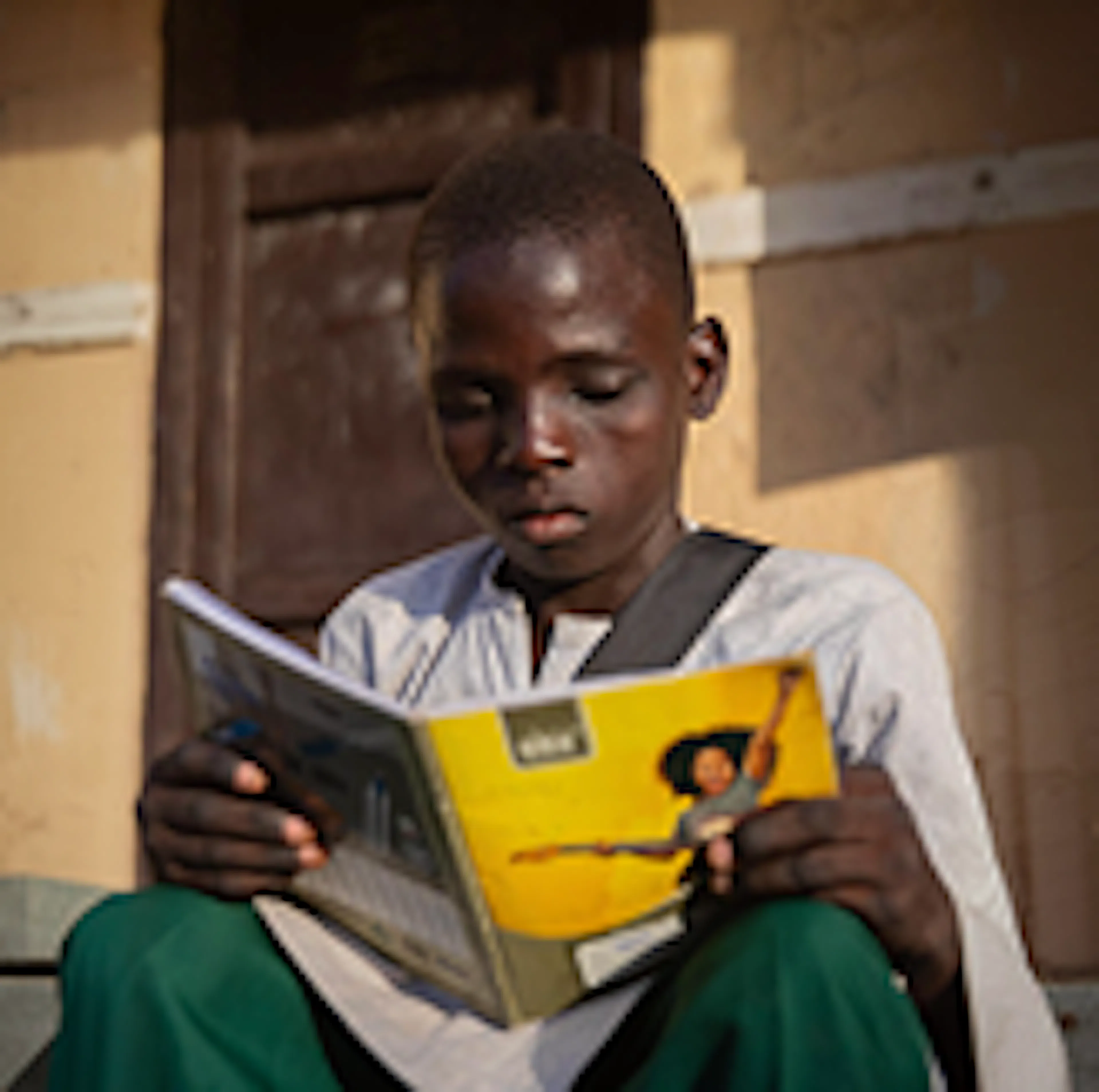 Child read book