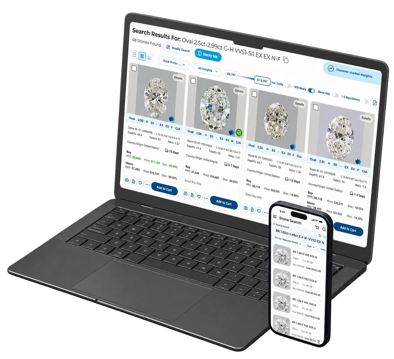 Diamond Marketplace on Desktop and Mobile