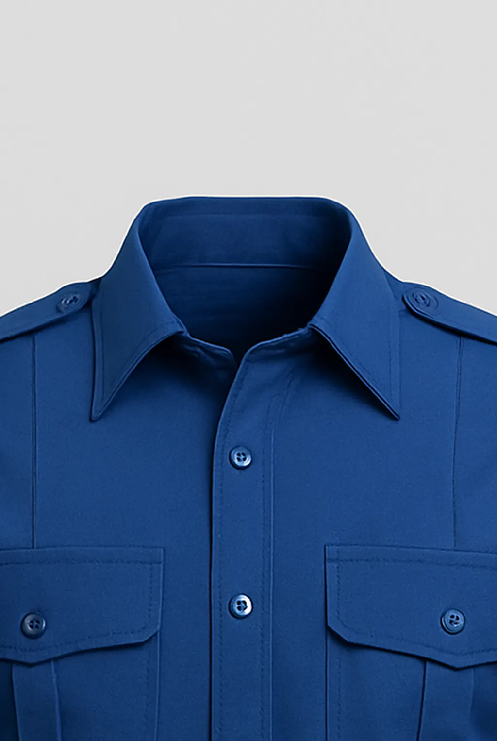 Plain Blue Security Shirt_collar