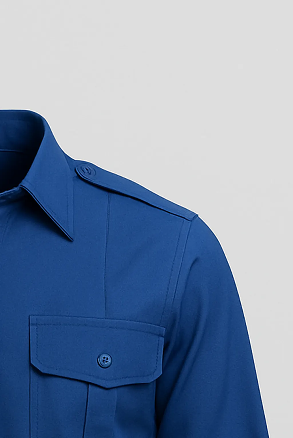 Plain Blue Security Shirt_epaulets