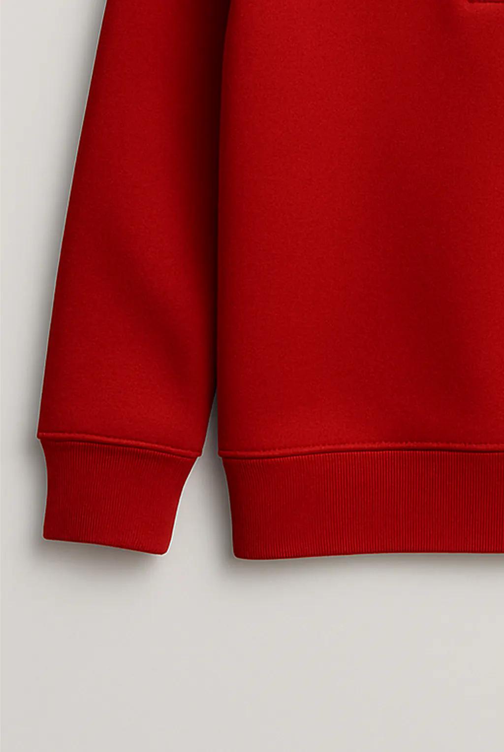 Red Fleece Pullover_cuff