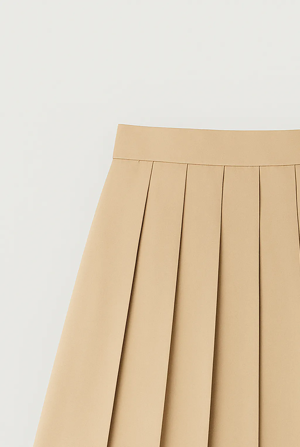 Beige Pleated Skirt_waistband