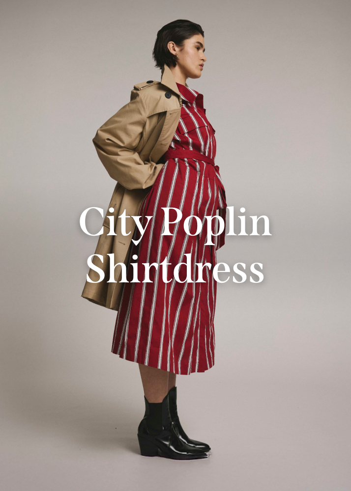 This is an image of city poplin shirtdress