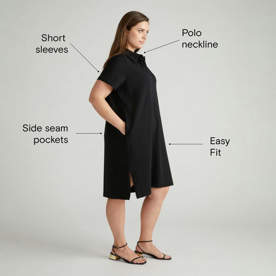 Varsity French Terry Polo Dress - Cenote | Universal Standard