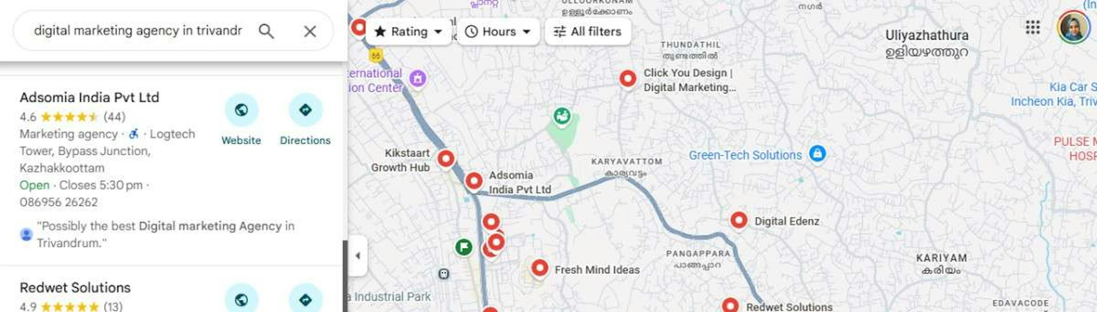 Google maps- Best digital Marketing in Trivandrum