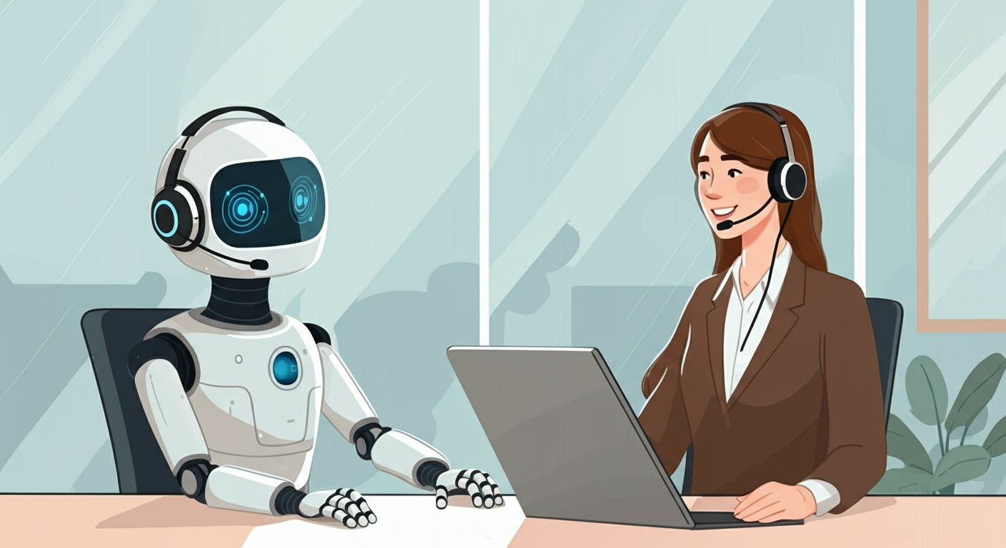 ロボットが人間の協力しながら業務を推進している
