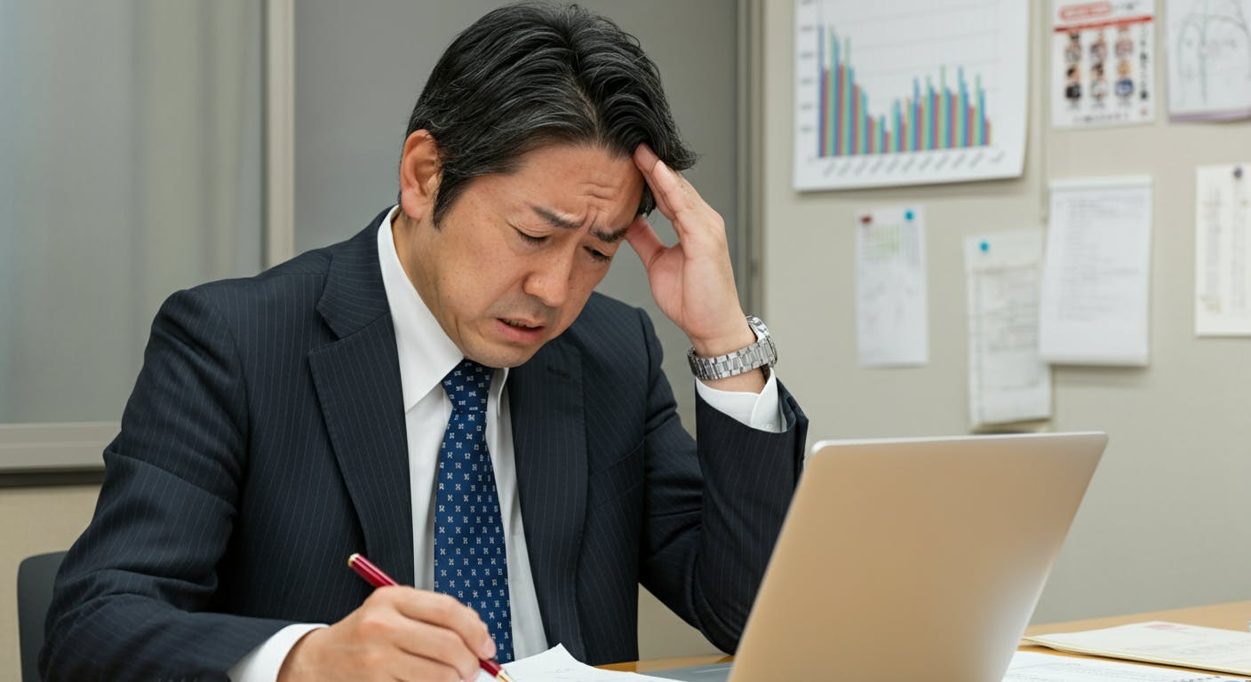 コールセンターのマネージャーが頭を悩ませている写真