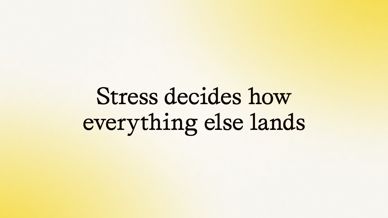 Stress decides how everything else lands