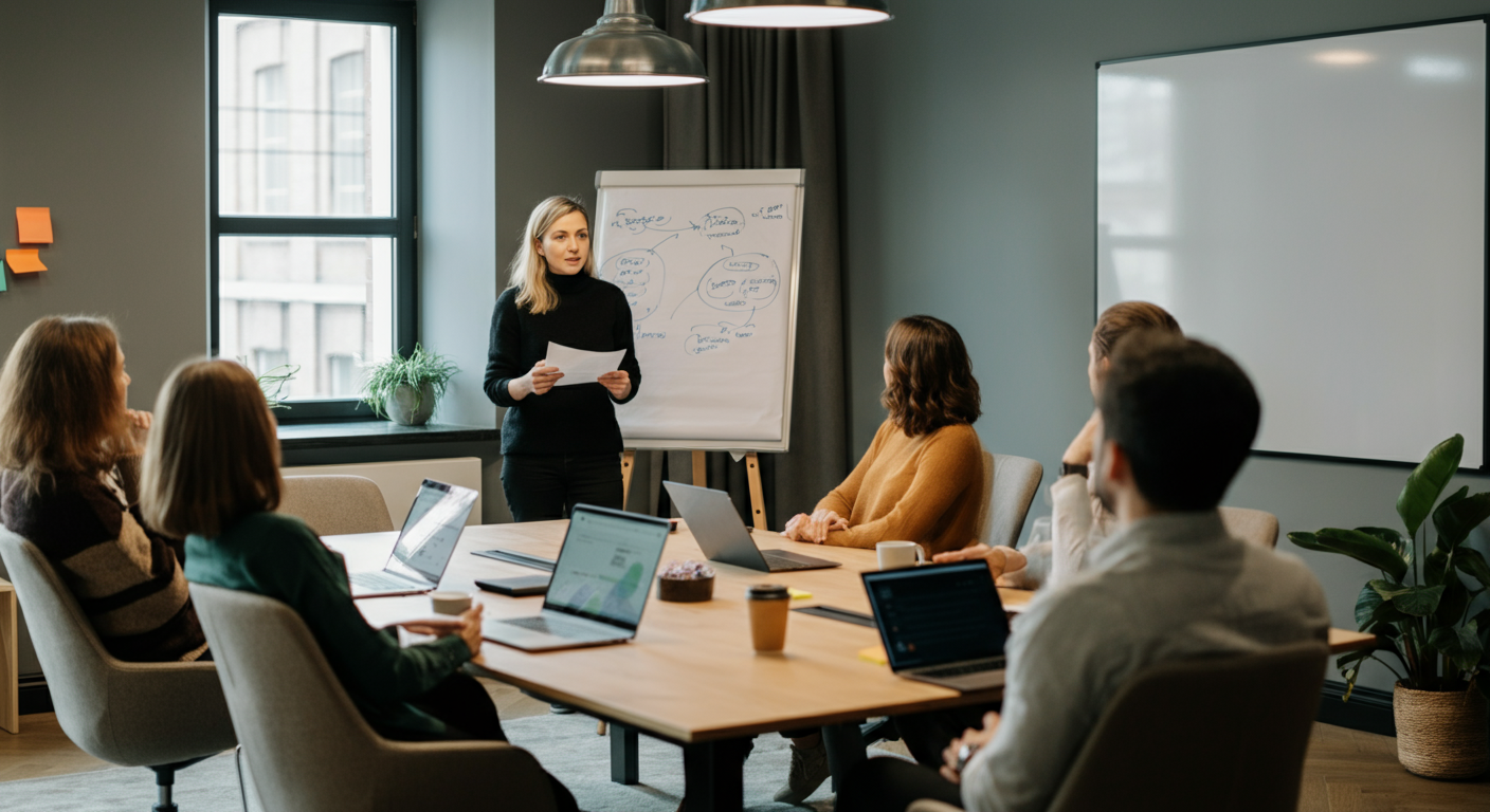 A professional meeting showcasing a diverse group discussing mental health initiatives, emphasizing the importance of modern EAPs.