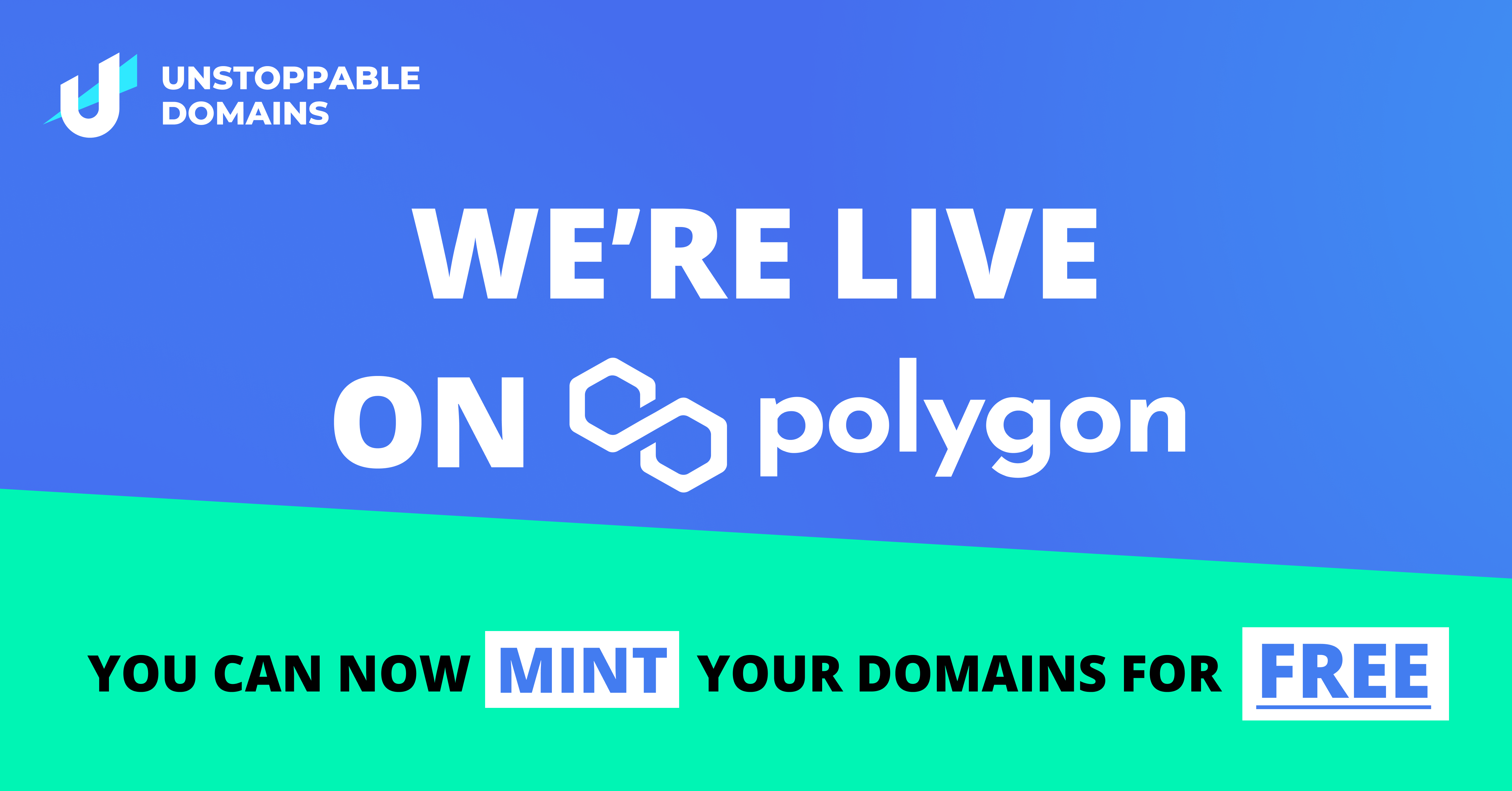 We're LIVE On Polygon! You Can Now Mint Your Domains For Free ...