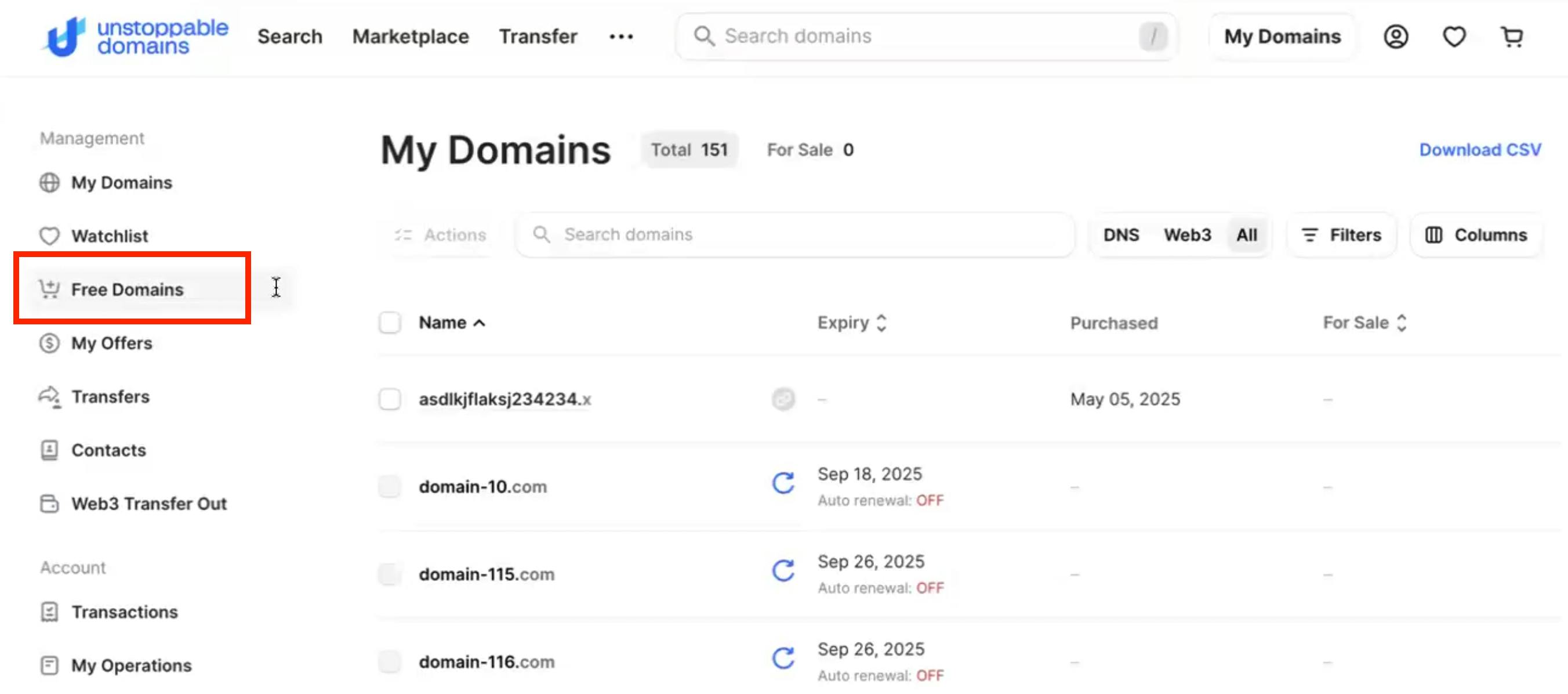 Visit the "Free Domains" Section in your dashboard to claim your free domains