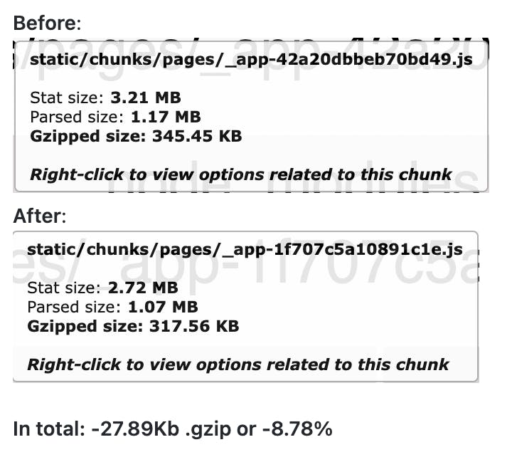 Result of optimization import for firebase.js