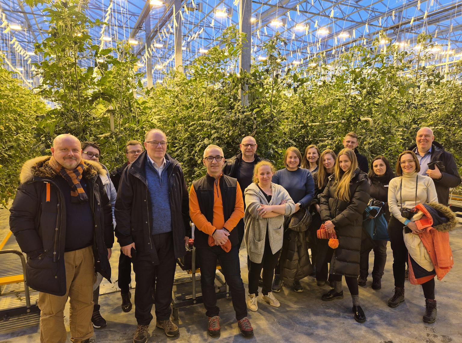 Sendinefndin í gróðurhúsi Friðheima