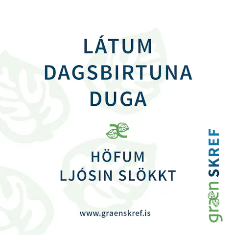 Límmiði – LÁTUM DAGSBIRTUNA DUGA