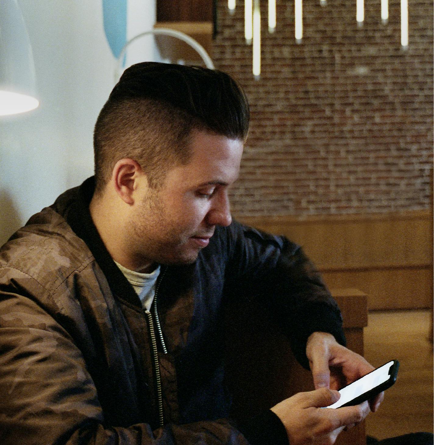 Man using a phone