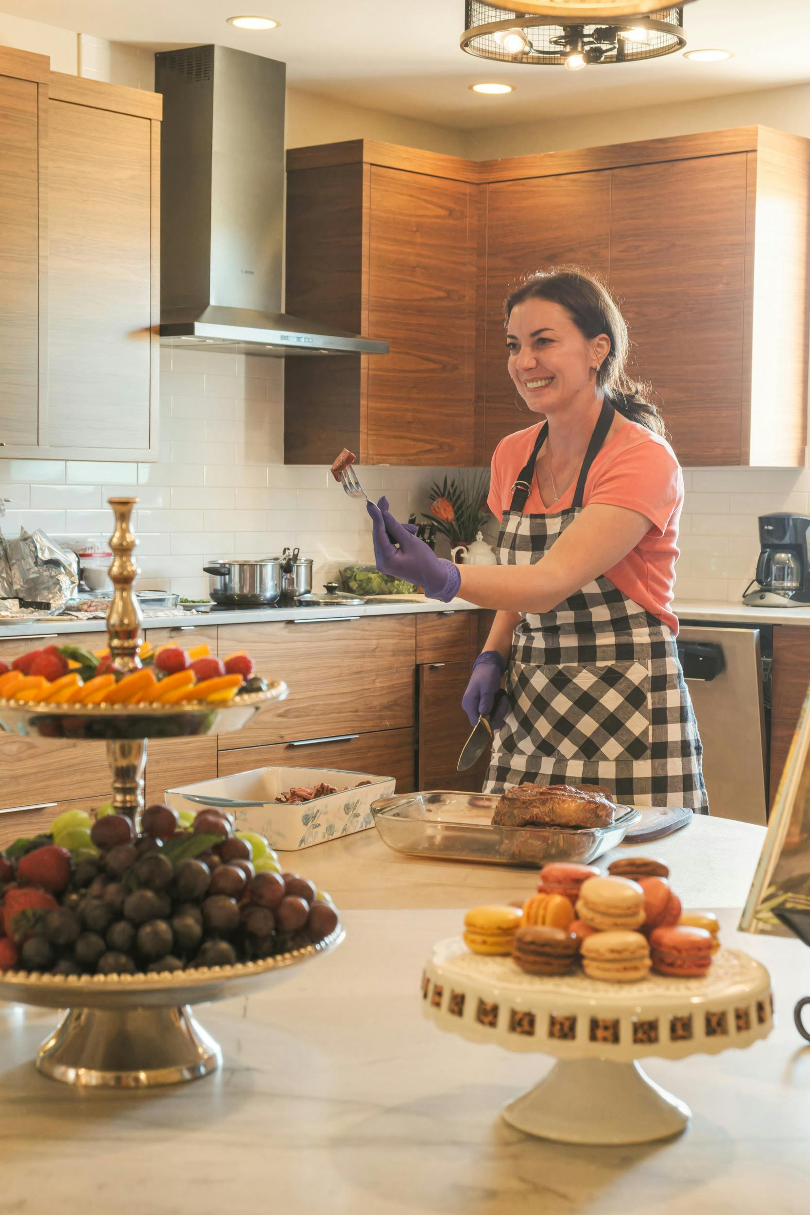 Making food in the kitchen
