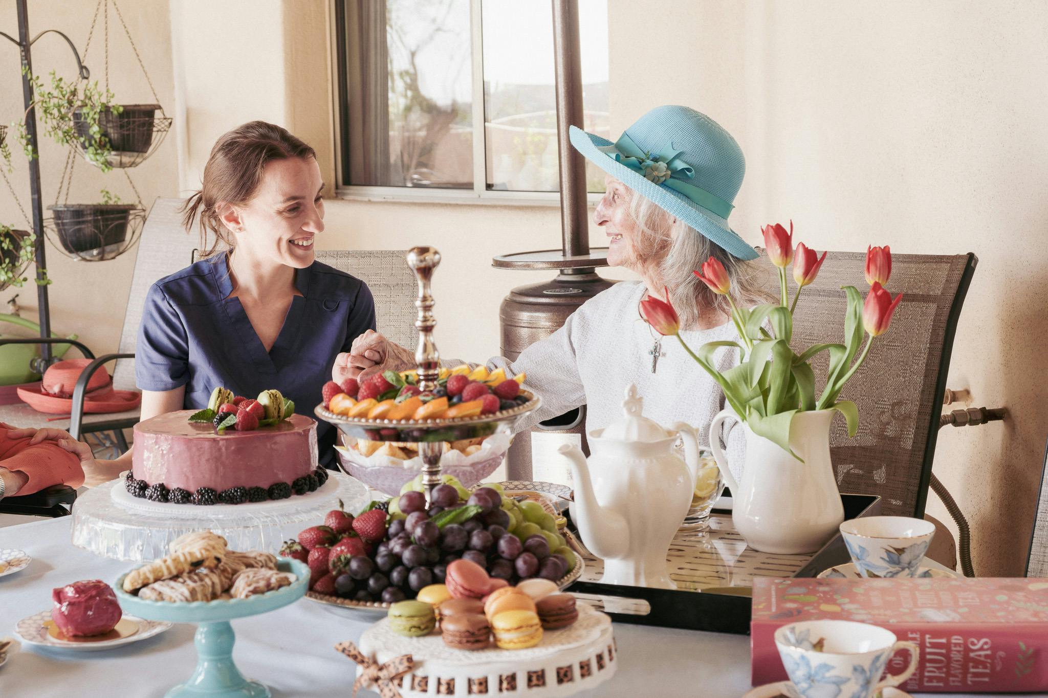 Adina and our resident Margaret having breakfast.