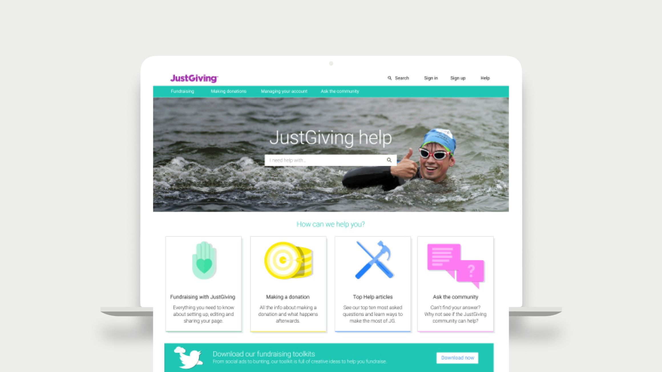 Redesign of Just Giving’s ‘Help and support’ pages