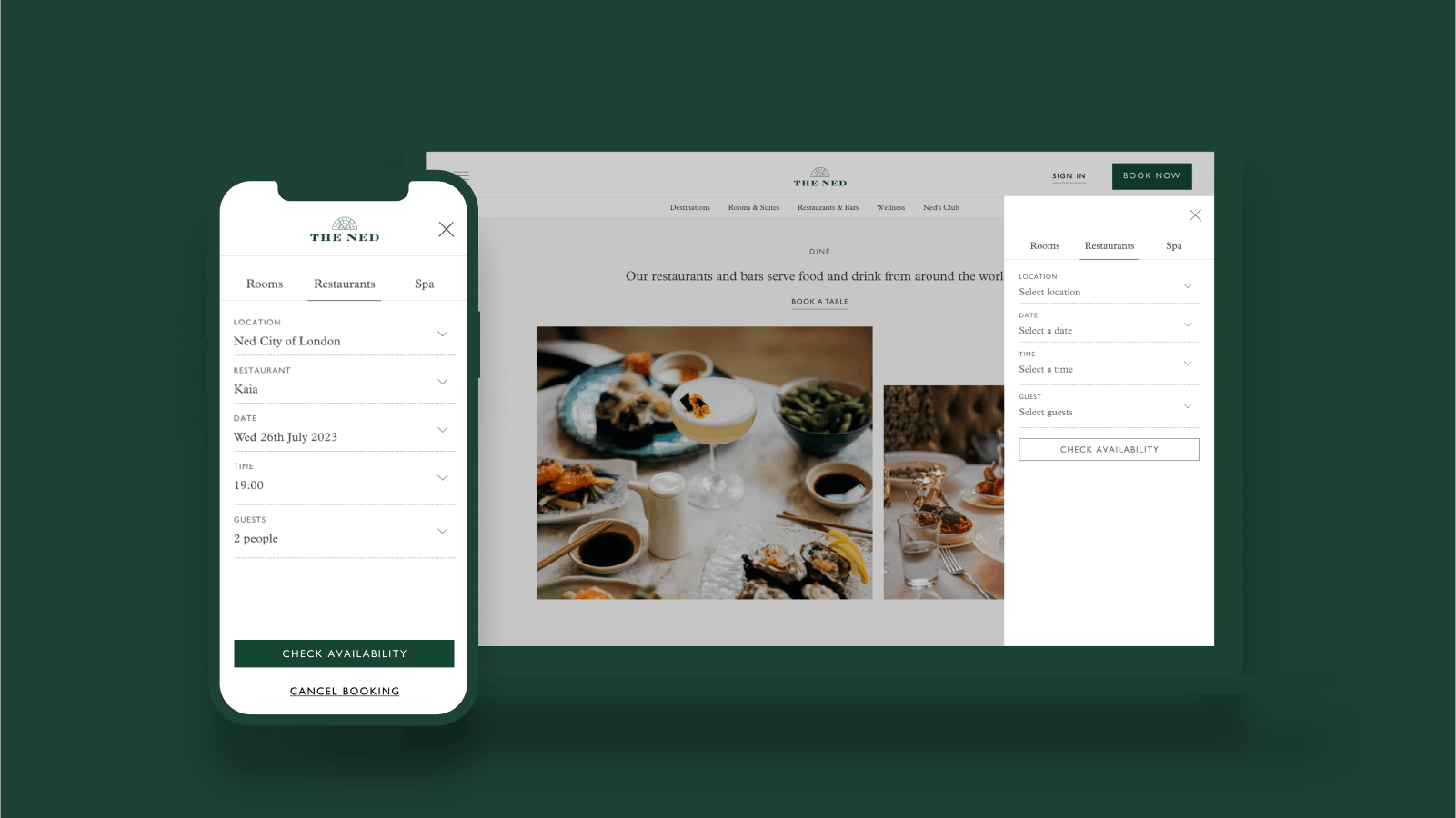 Mobile and Desktop Booking Widget