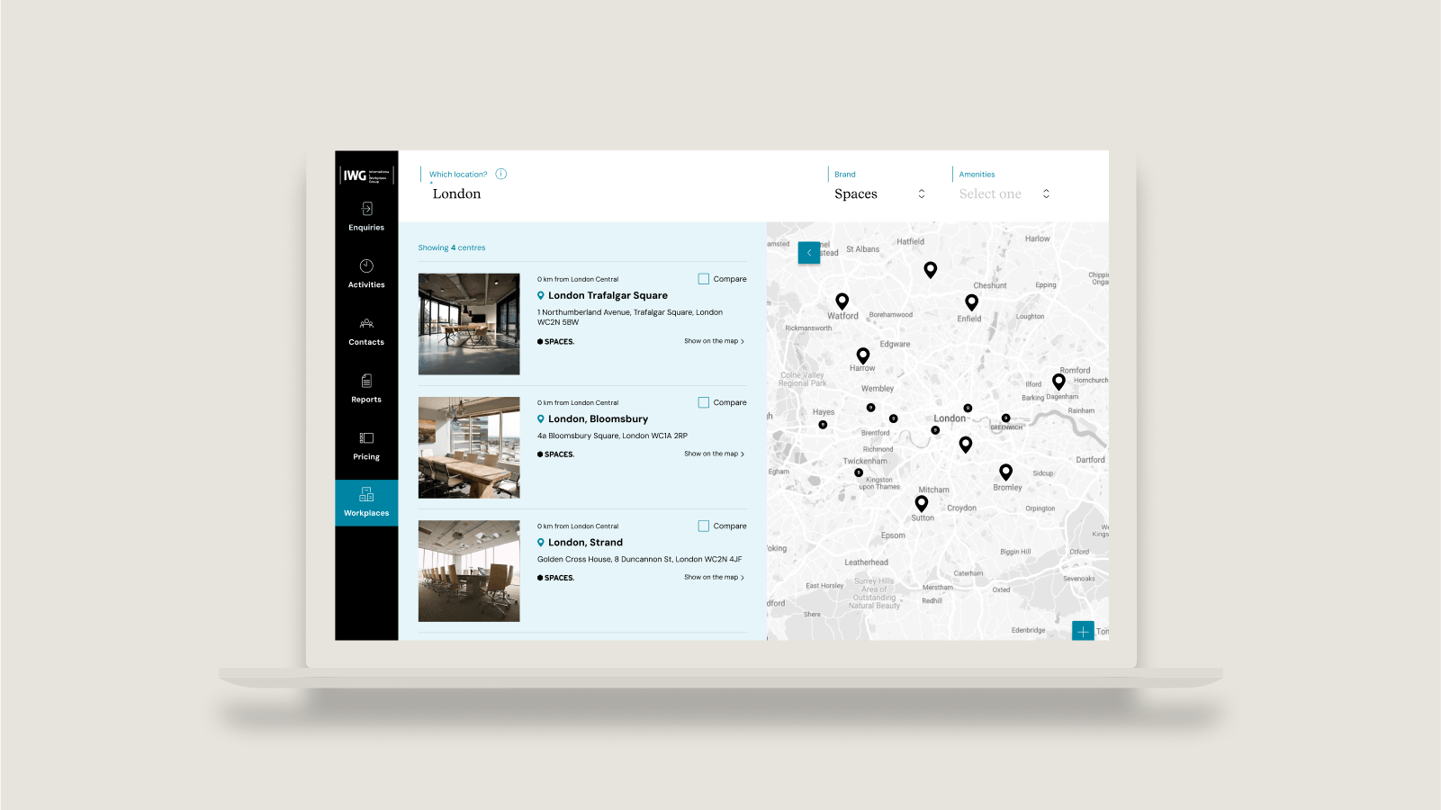 Example UI in 'New Brand'