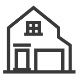An icon of a house with a garage, representing 'Front Garage Homes'