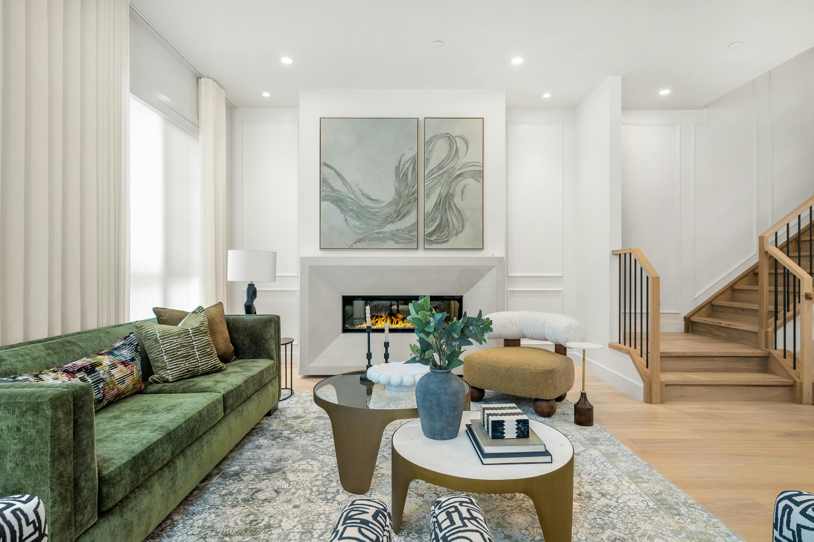 Modern Brownstone Interior Living Room