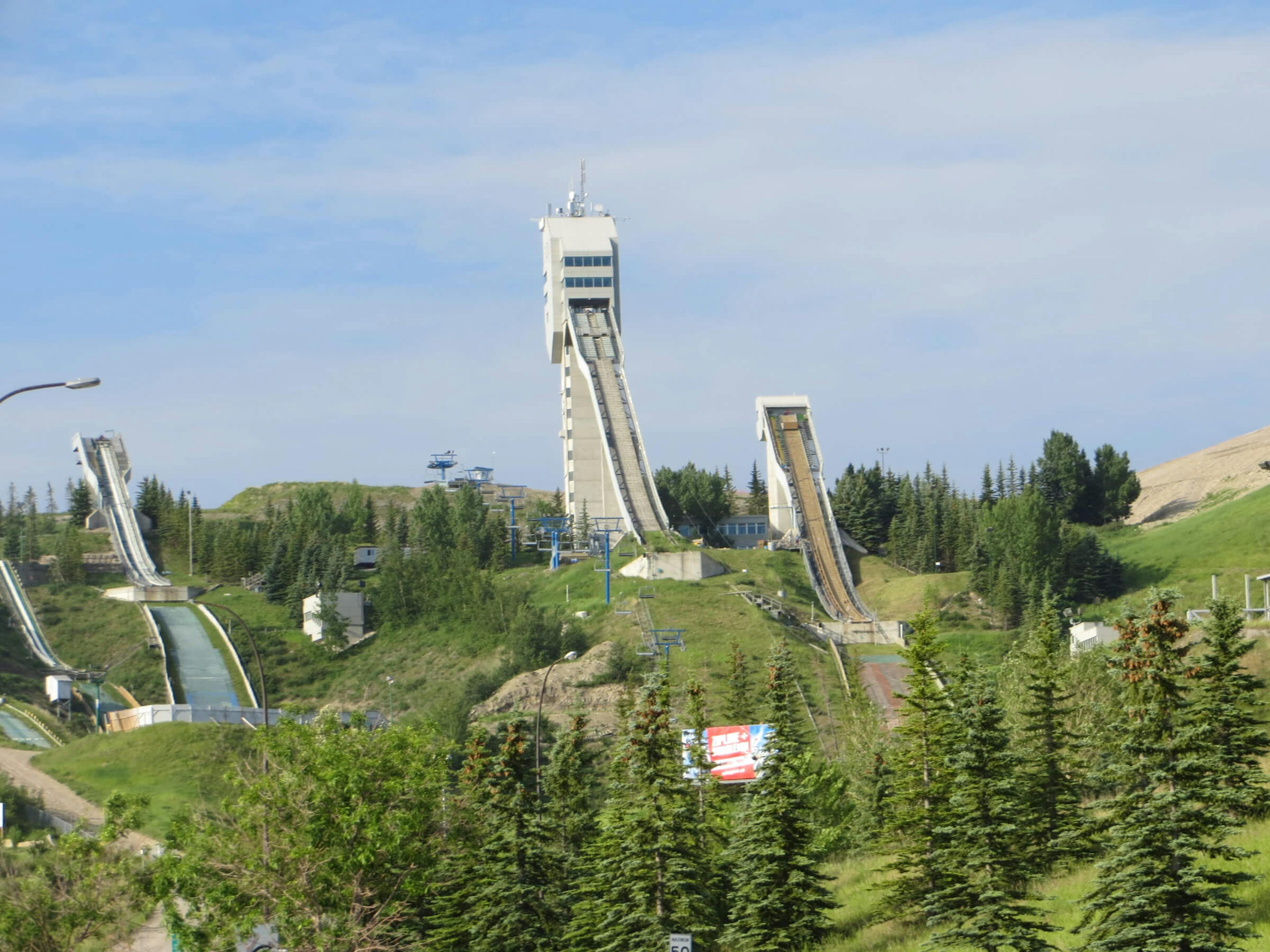 Ski jumps at Canada Olympic Park in Calgary, Alberta.