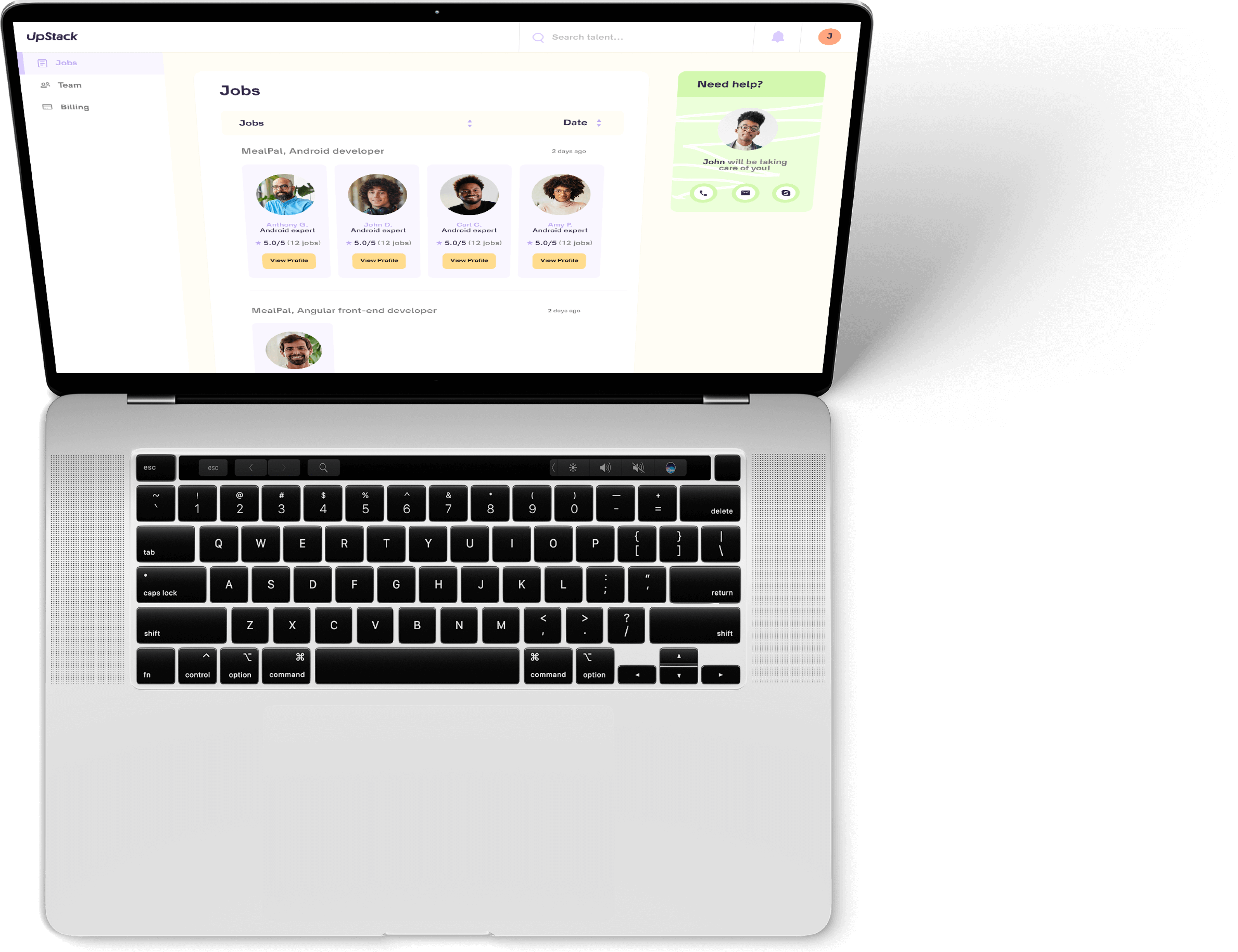 Upstack Platform for Hiring React Native Developers