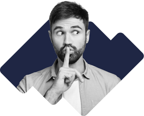 Man making a shushing face