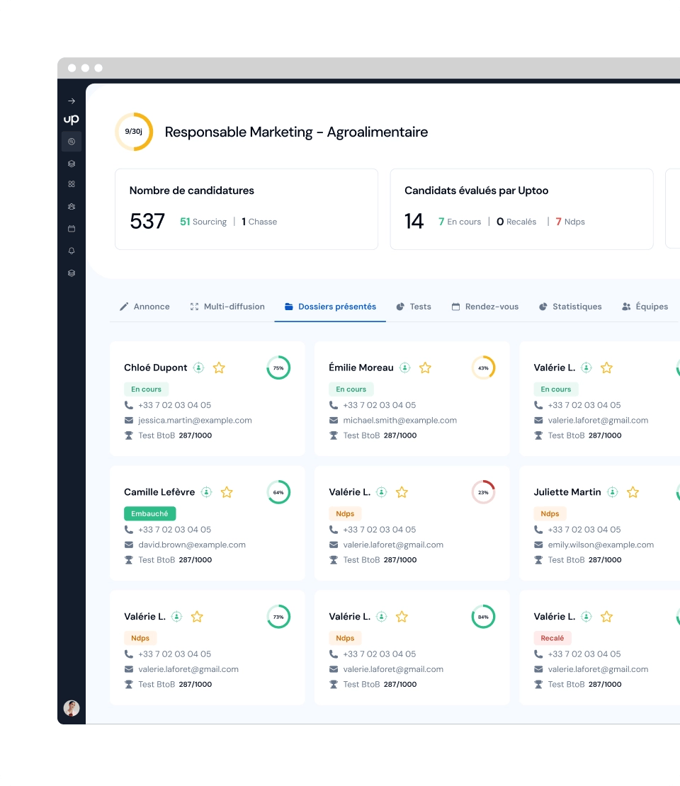 centralisation des candidatures au même endroit