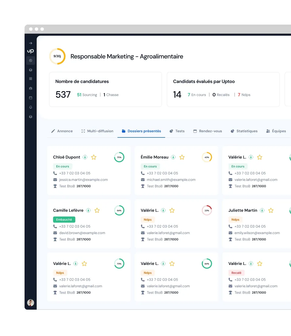 centralisation des candidatures au même endroit