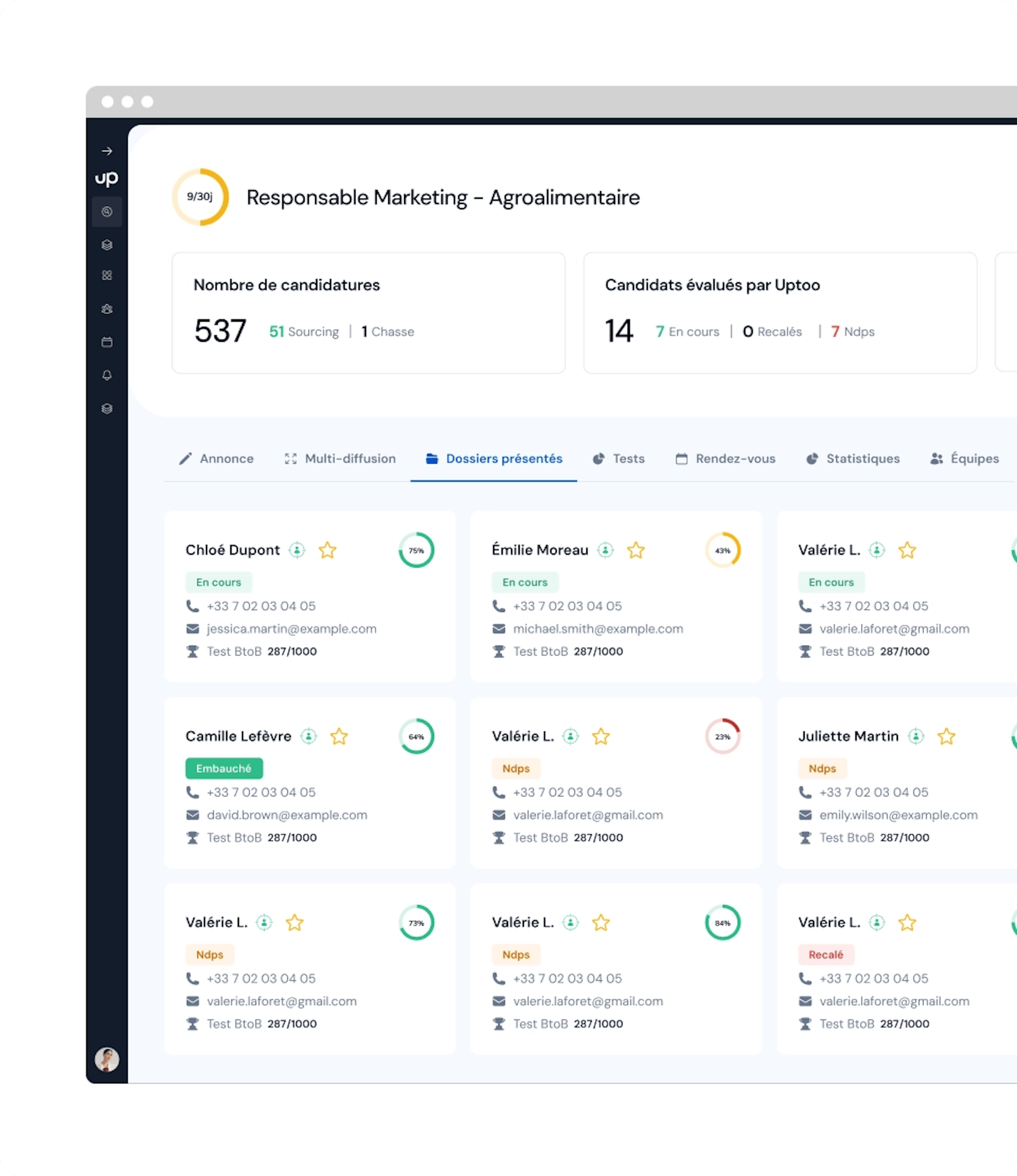 centralisation des candidatures au même endroit
