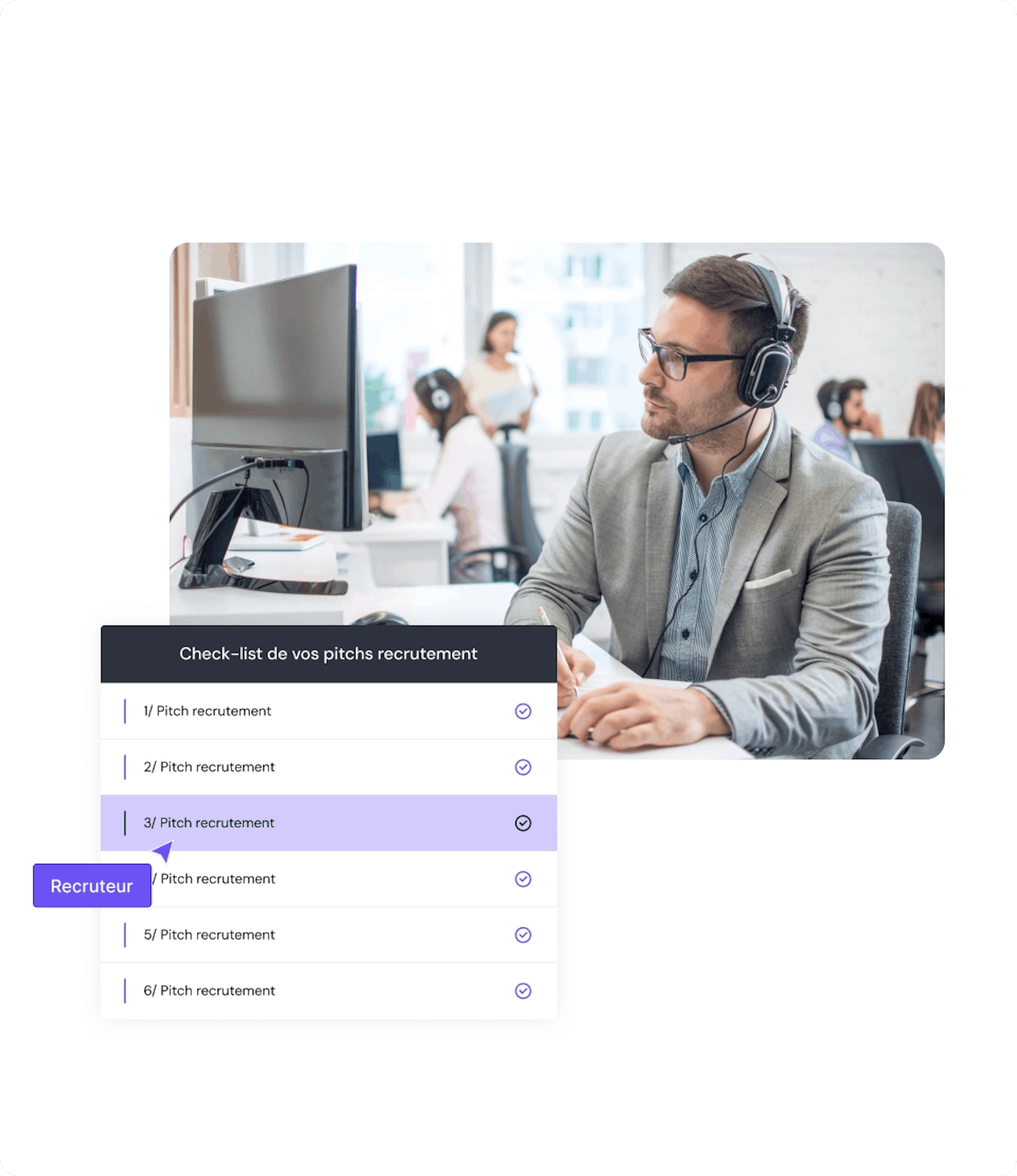 recruteur uptoo au téléphone