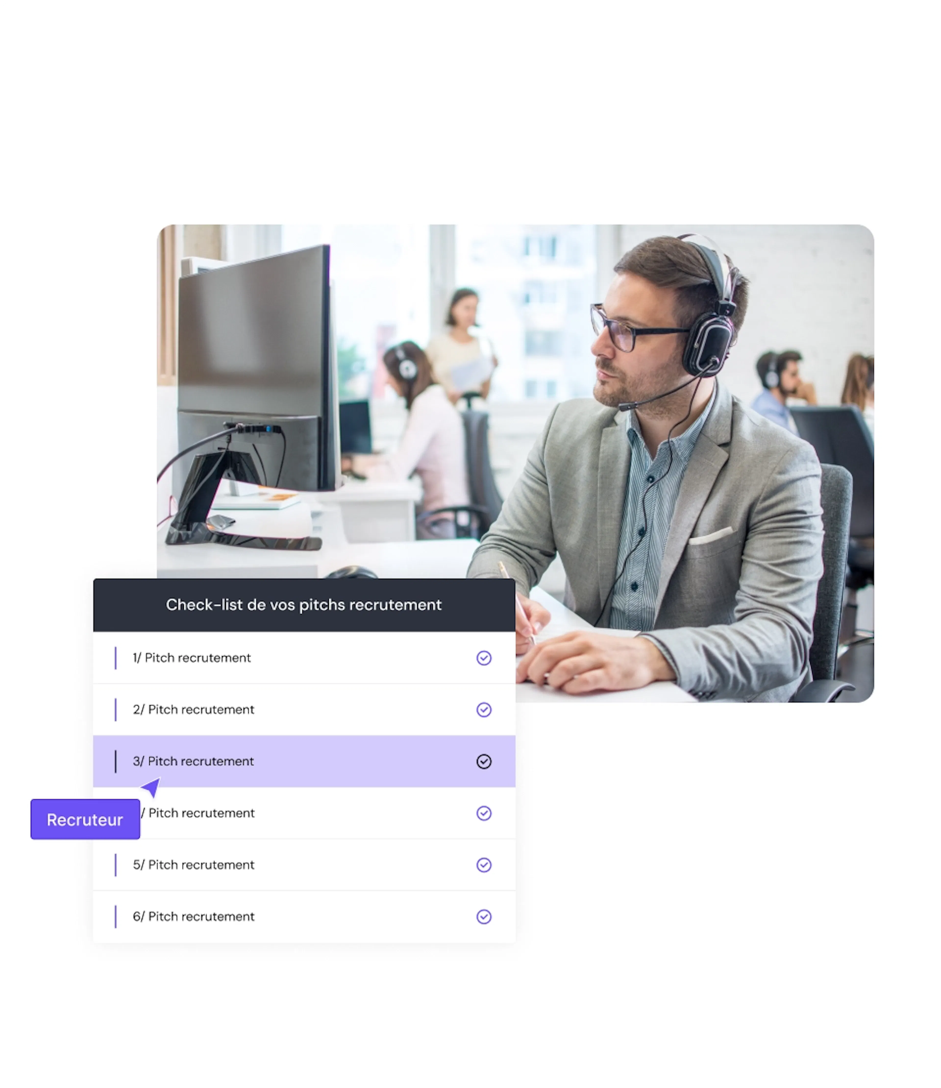 recruteur uptoo au téléphone