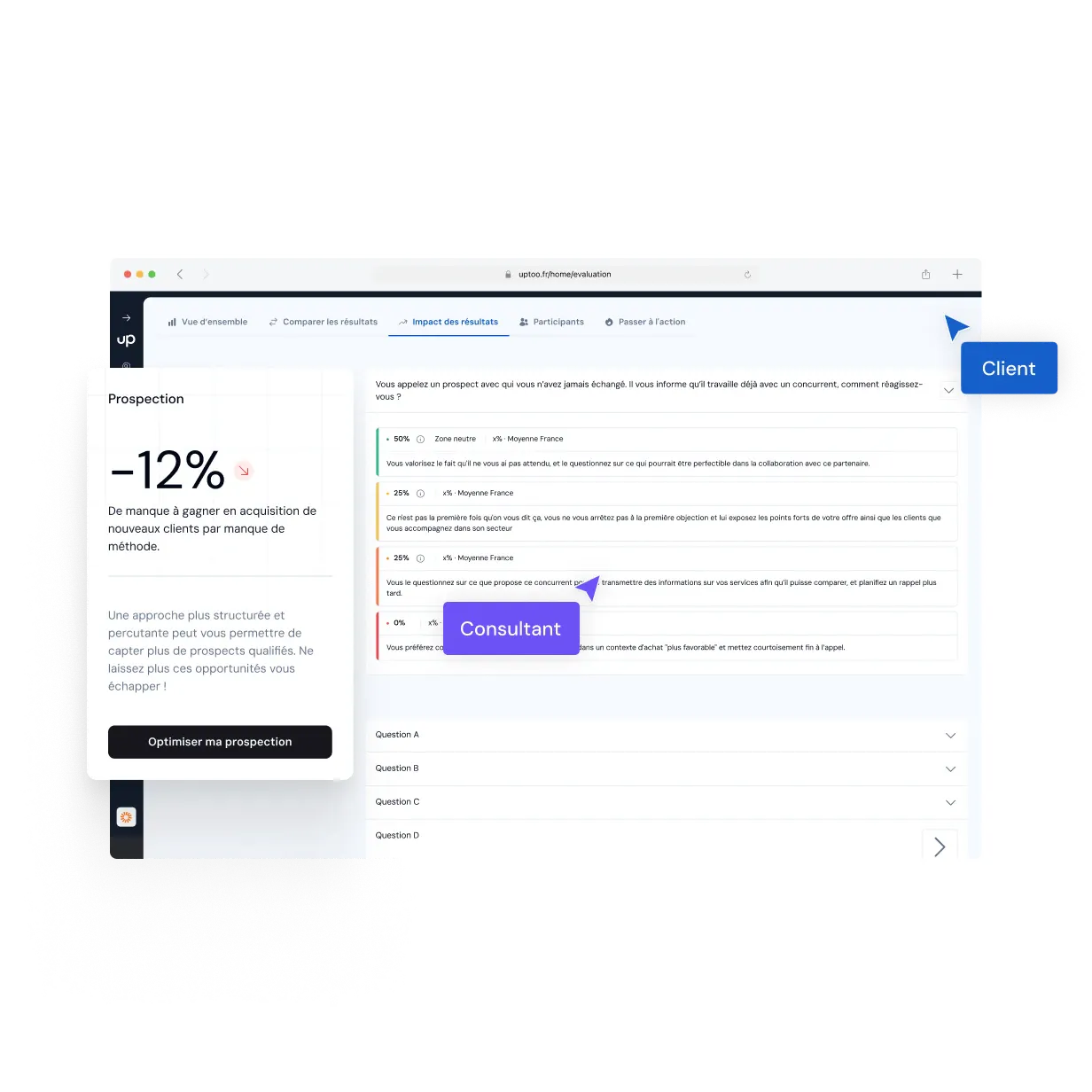 Image du rendu de l'audit commercial par les consultants d'Uptoo
