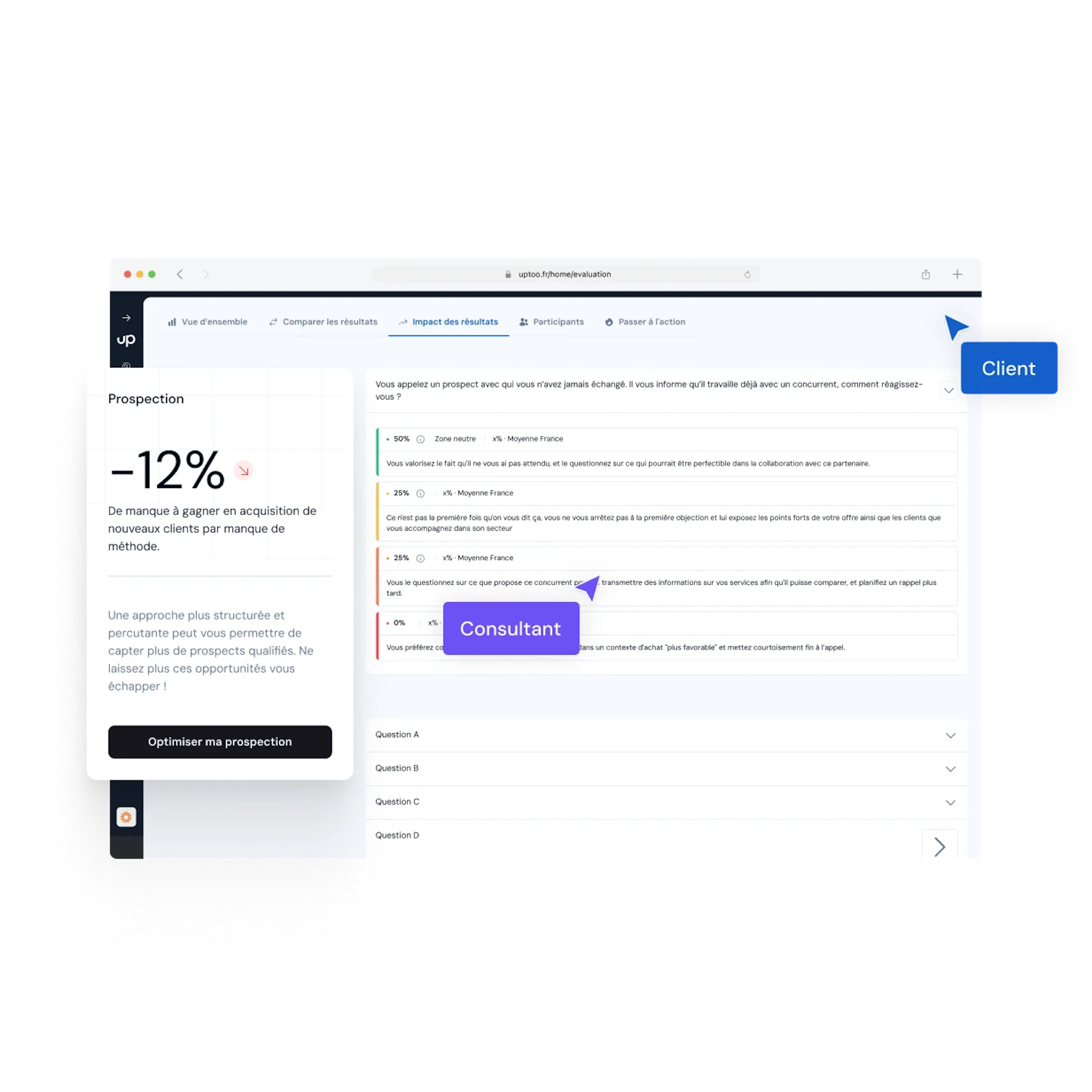 Image du rendu de l'audit commercial par les consultants d'Uptoo