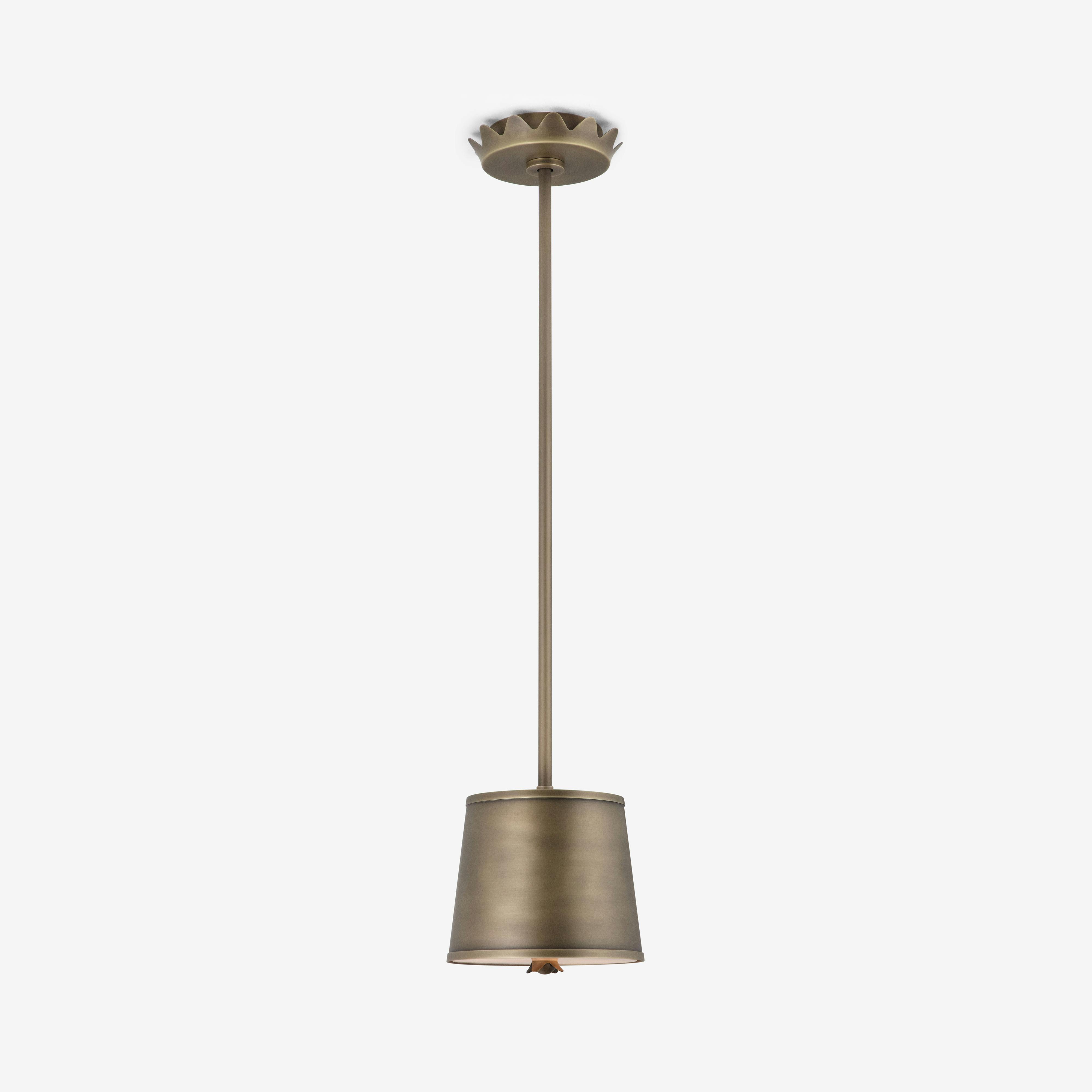 Nemes size regular shown in antique brass finish.