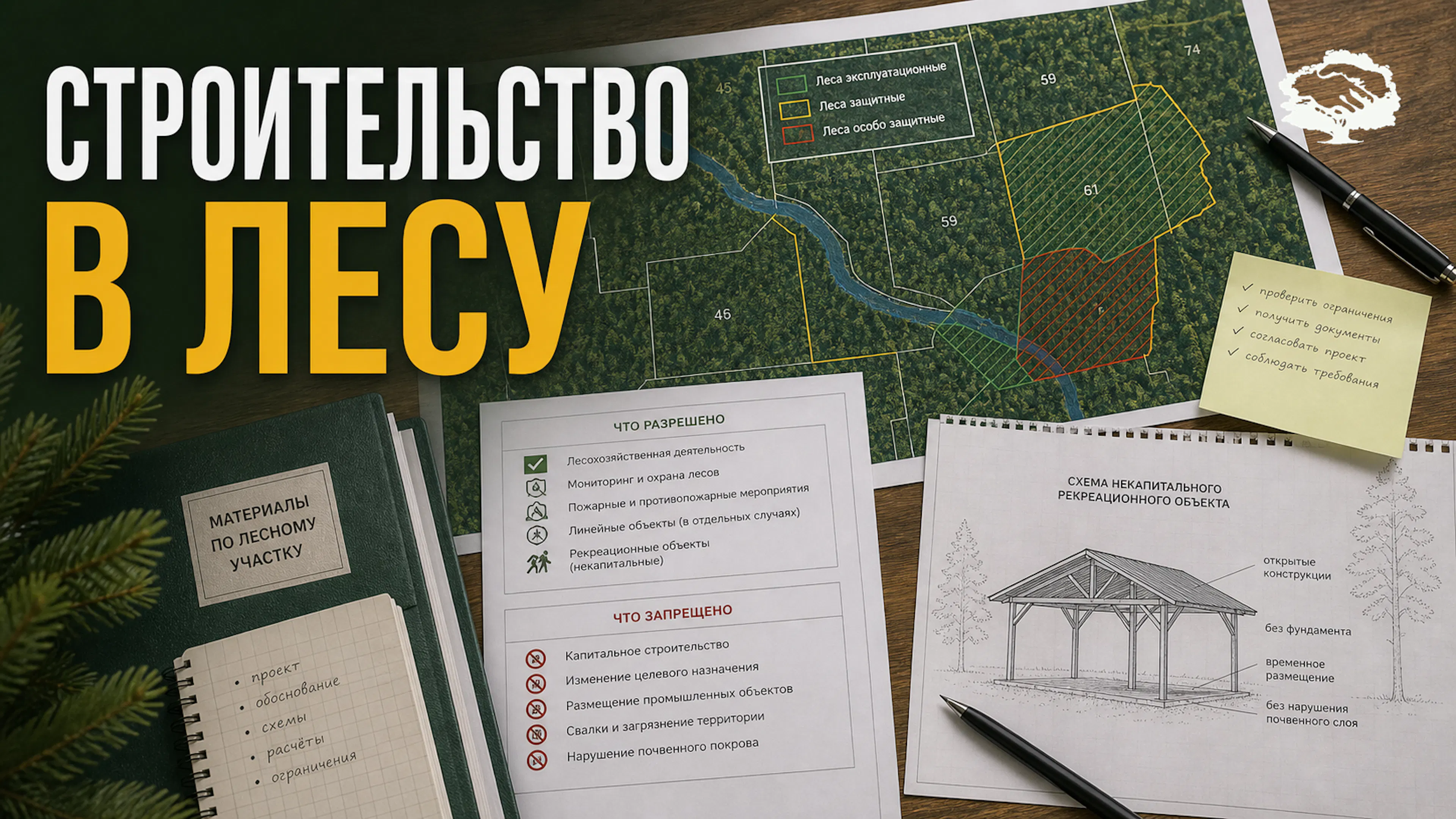 Карта лесного участка, документы и проверка ограничений строительства в лесу